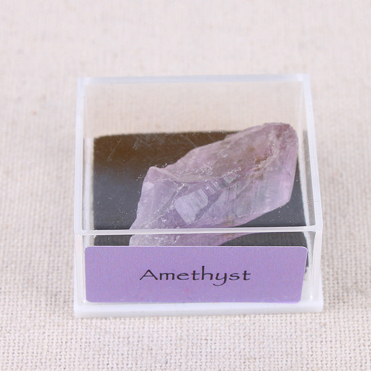 Mixed mineral natural crystal rough stone acrylic small box specimen