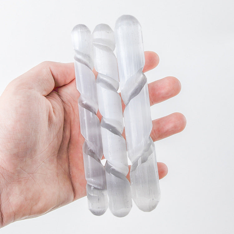 5 natural Moroccan Selenite column massage sticks