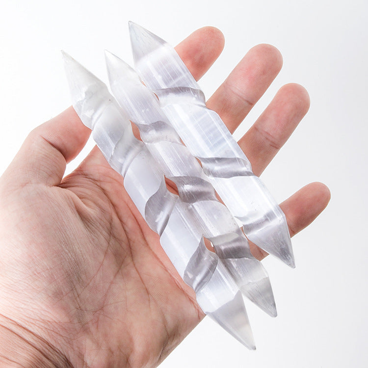 5 natural Moroccan Selenite column massage sticks