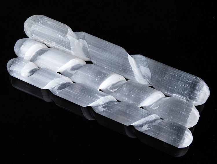 5 natural Moroccan Selenite column massage sticks