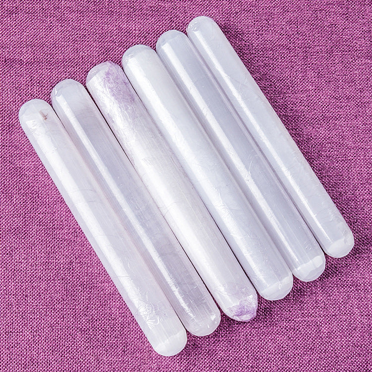 5 natural Moroccan Selenite column massage sticks