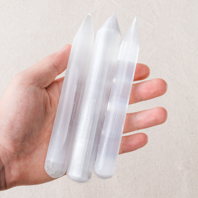 5 natural Moroccan Selenite column massage sticks