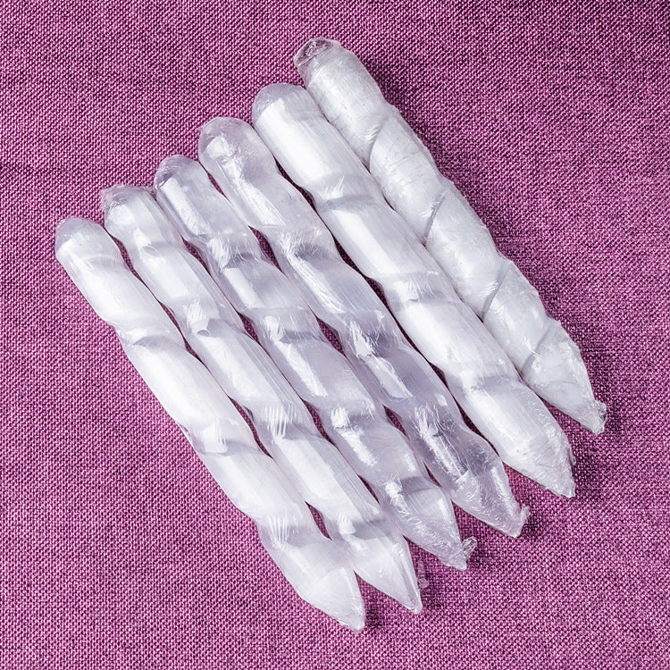 5 natural Moroccan Selenite column massage sticks