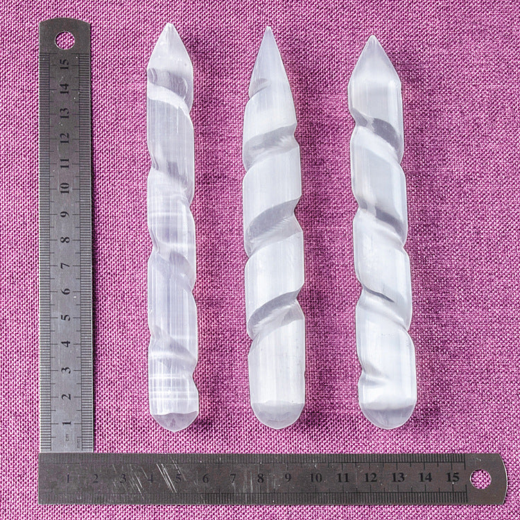 5 natural Moroccan Selenite column massage sticks