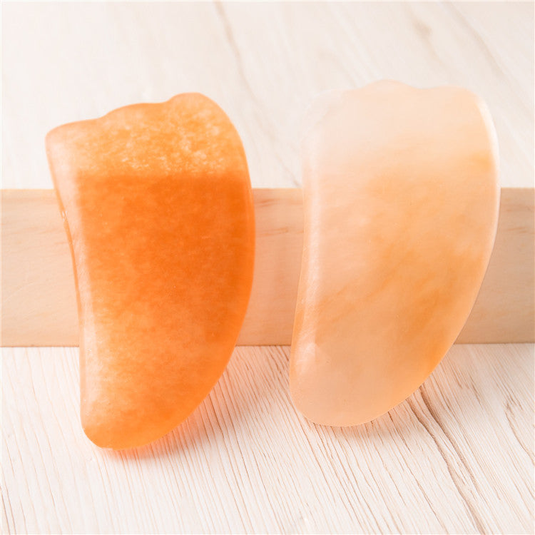 Natural Selenite Crystal Gua Sha Board Pea-Shaped Gua Sha Plate