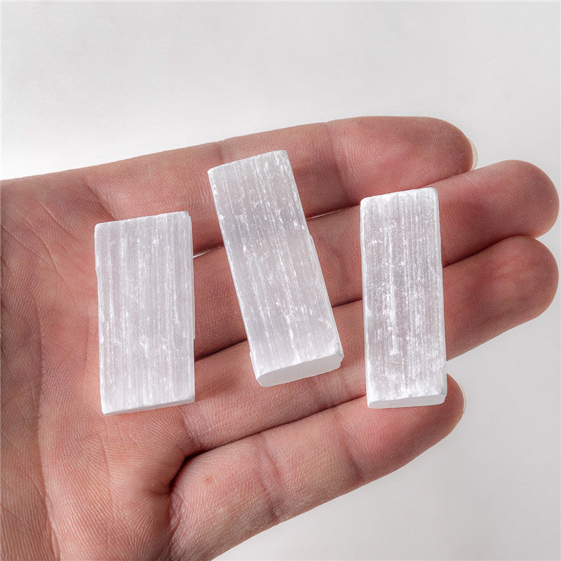 Natural Selenite Small Square Raw Stone Material