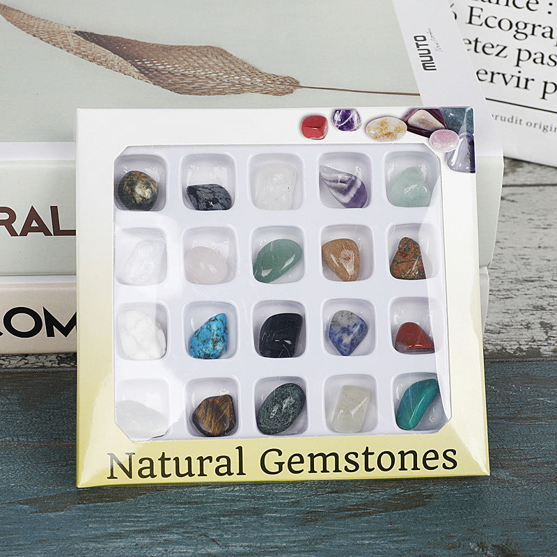 20 types of natural crystal mineral specimens mixed with gemstones