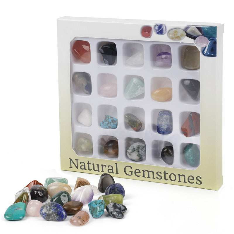 20 types of natural crystal mineral specimens mixed with gemstones