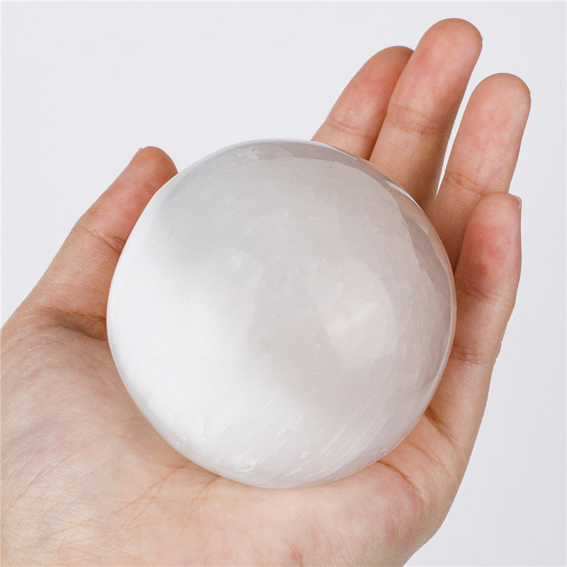 Natural Selenite Round Crystal Decorative sphere