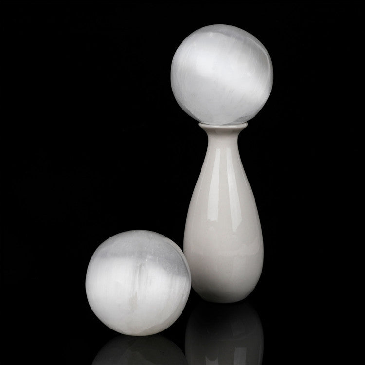 Natural Selenite Round Crystal Decorative sphere