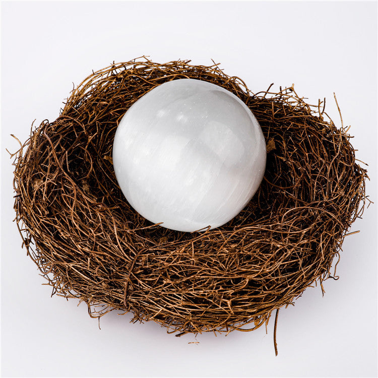 Natural Selenite Round Crystal Decorative sphere