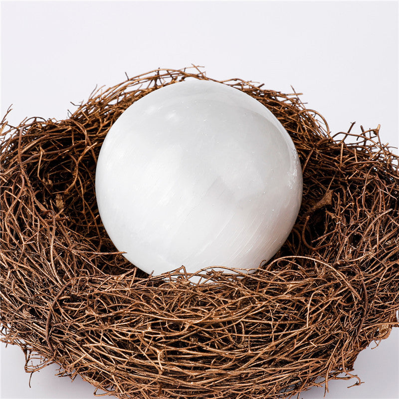 Natural Selenite Round Crystal Decorative sphere