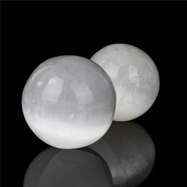 Natural Selenite Round Crystal Decorative sphere