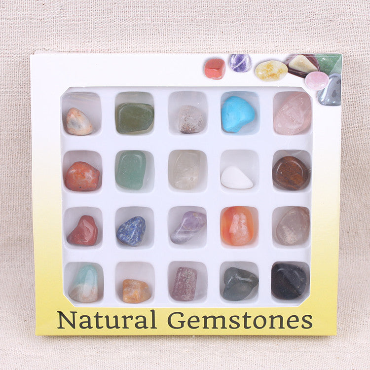 20 types of natural crystal mineral specimens mixed with gemstones