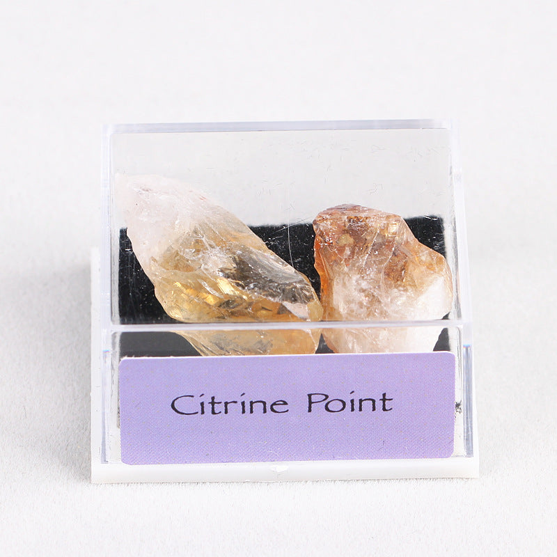 Mixed mineral natural crystal rough stone acrylic small box specimen