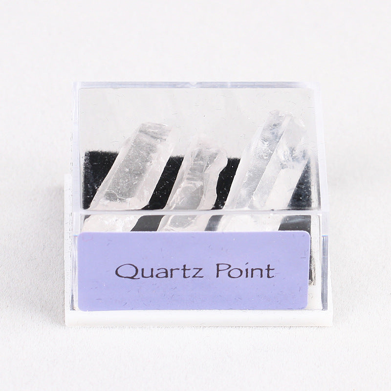 Mixed mineral natural crystal rough stone acrylic small box specimen