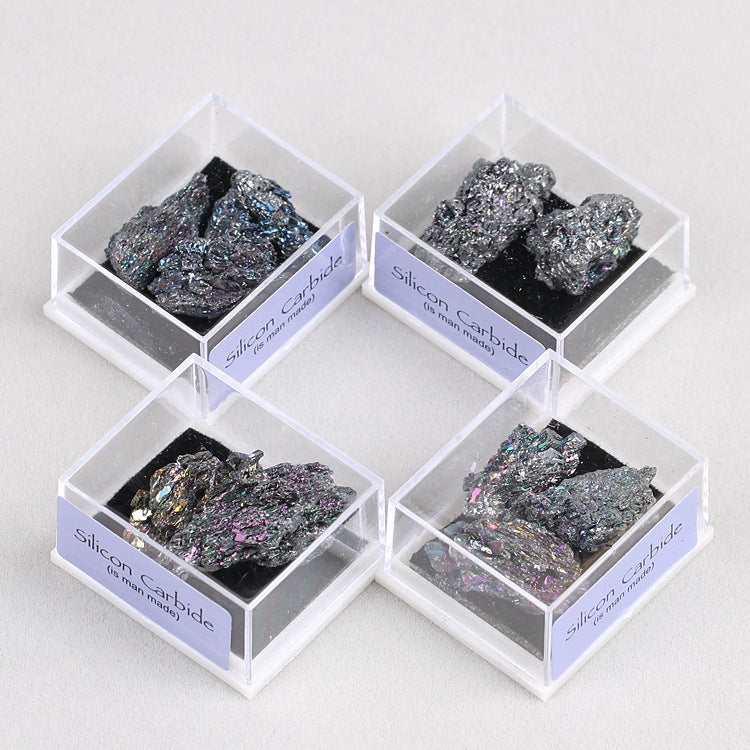 Mixed mineral natural crystal rough stone acrylic small box specimen