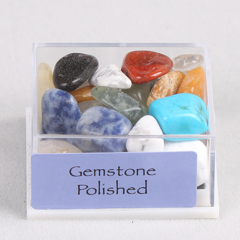 Mixed mineral natural crystal rough stone acrylic small box specimen