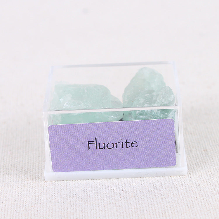 Mixed mineral natural crystal rough stone acrylic small box specimen