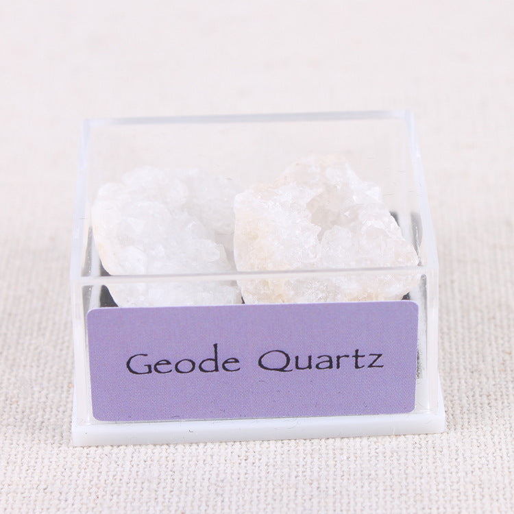 Mixed mineral natural crystal rough stone acrylic small box specimen
