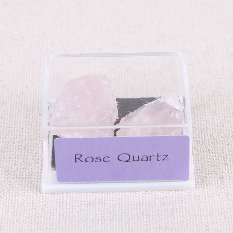 Mixed mineral natural crystal rough stone acrylic small box specimen