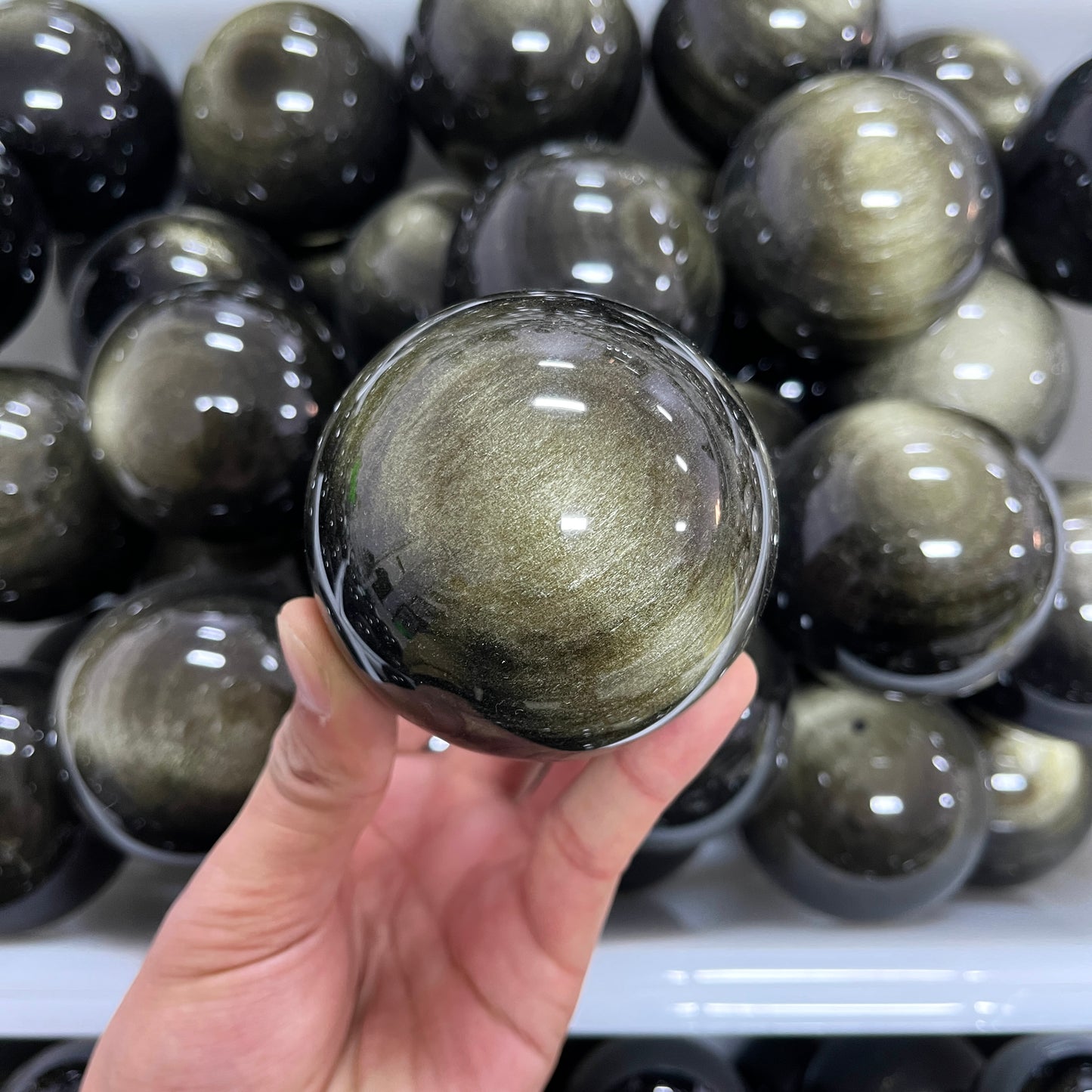 Golden Obsidian Sphere