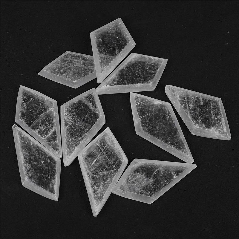 Natural Selenite Slabs Rhombic Cut Raw Stone Material