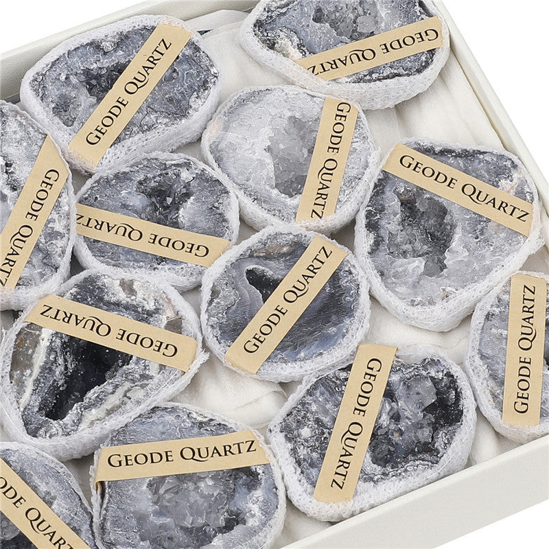 Natural Mexican agate crystal cave box set