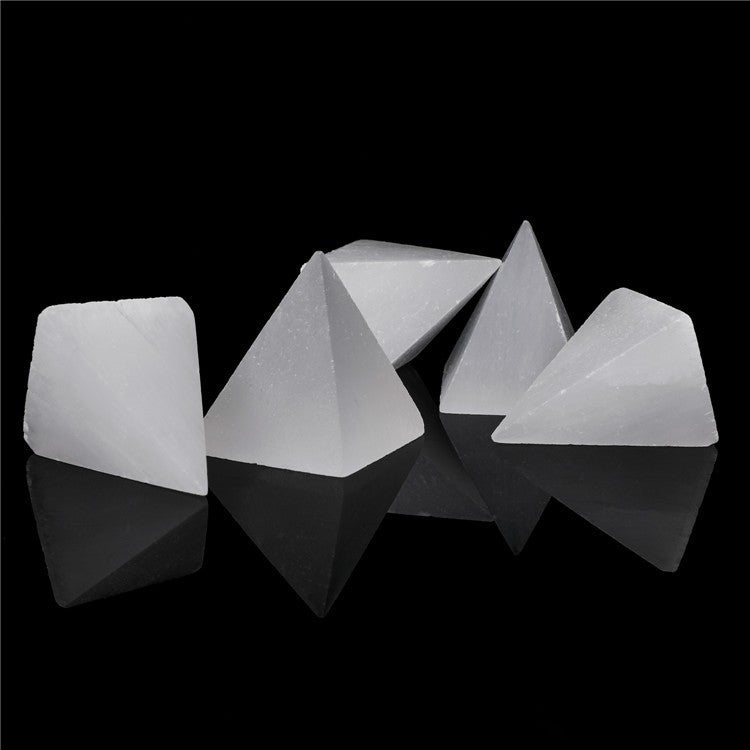 Natural yellow selenite pyramid small ornament
