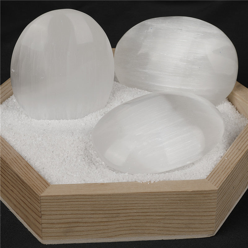 Natural Selenite Palm Stone