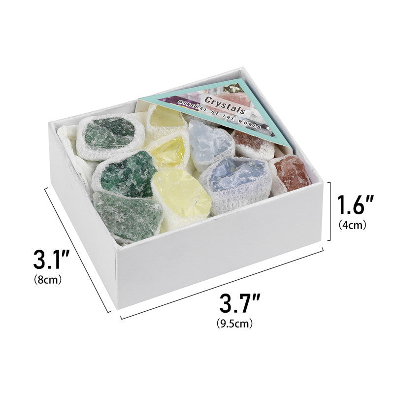 Natural crystal rough stones mixed colors boxed set