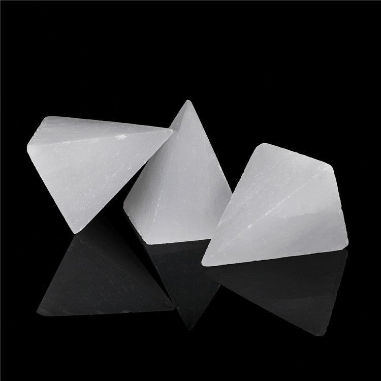 Natural yellow selenite pyramid small ornament