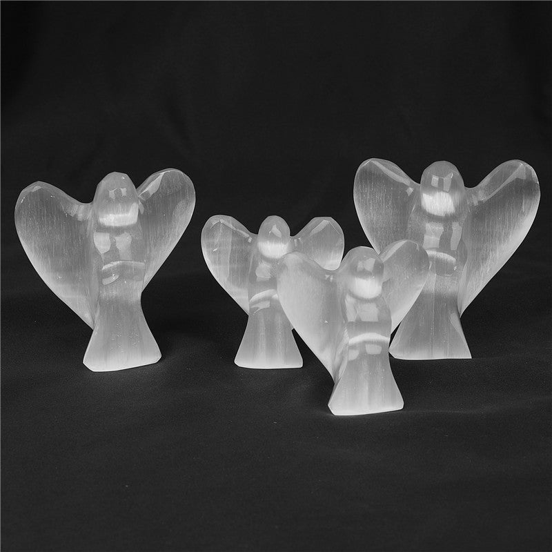 Natural Selenite Angel Crystal Ornament
