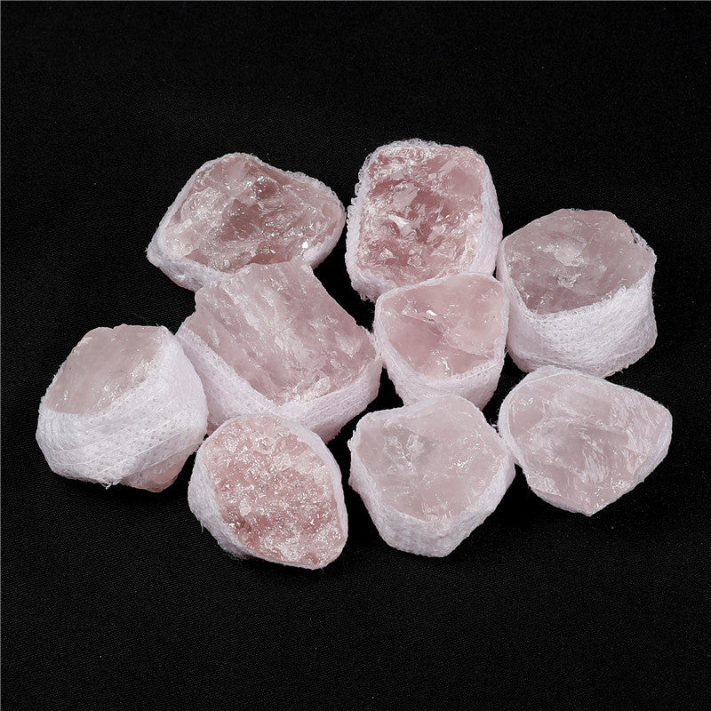 Natural rose quartz rough stone box set