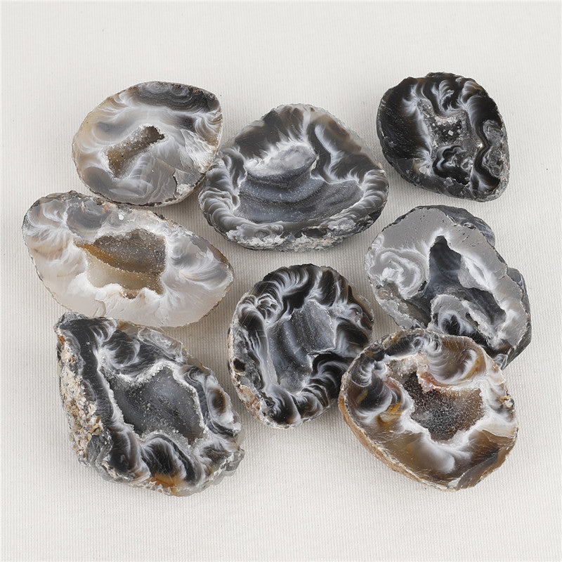 Natural Brazilian agate mini crystal cave raw stone