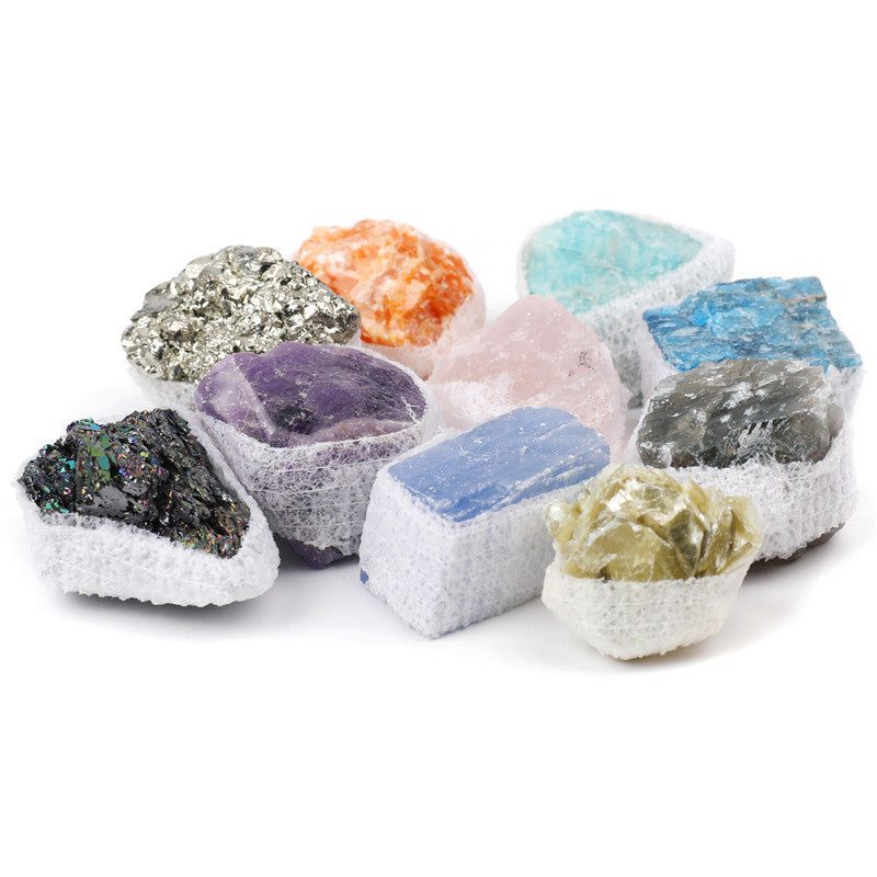 Natural raw crystal mixed color small gift box set of minerals and geological science teaching materials