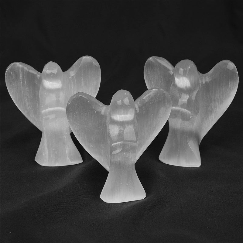 Natural Selenite Angel Crystal Ornament