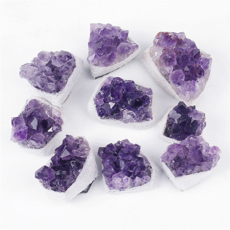 High-quality Grade A natural amethyst crystal cluster rough stone box set