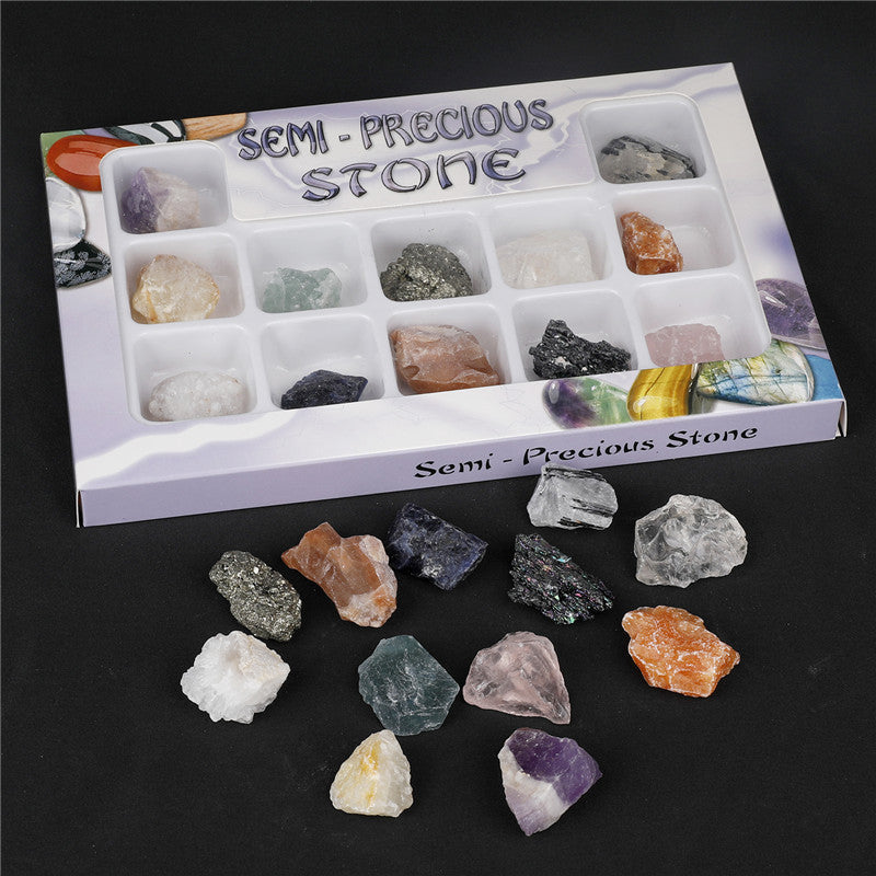 12 types of large-grain natural crystal rough stone mineral specimens for geological teaching