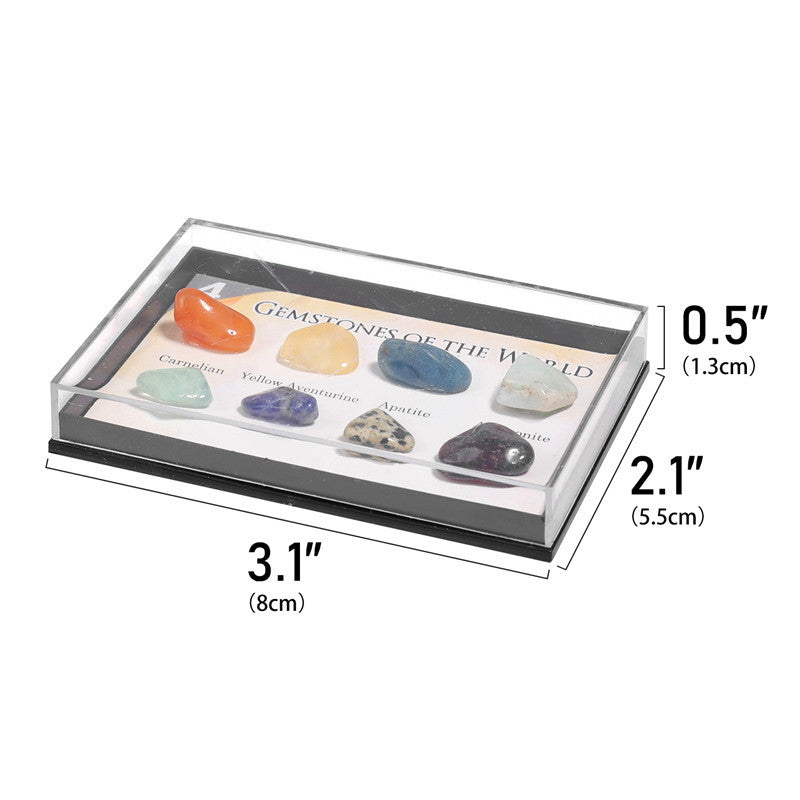 8 types of mineral crystal stones, natural mineral ore specimens, and educational geological information.