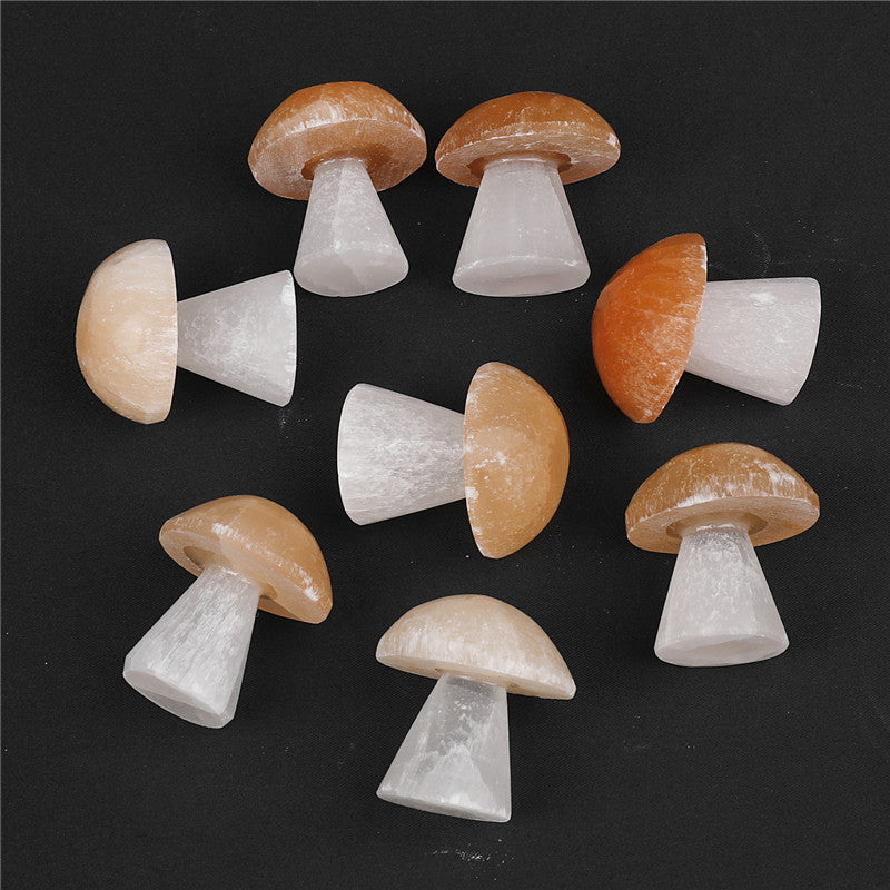 4cm natural selenite mushroom ornament