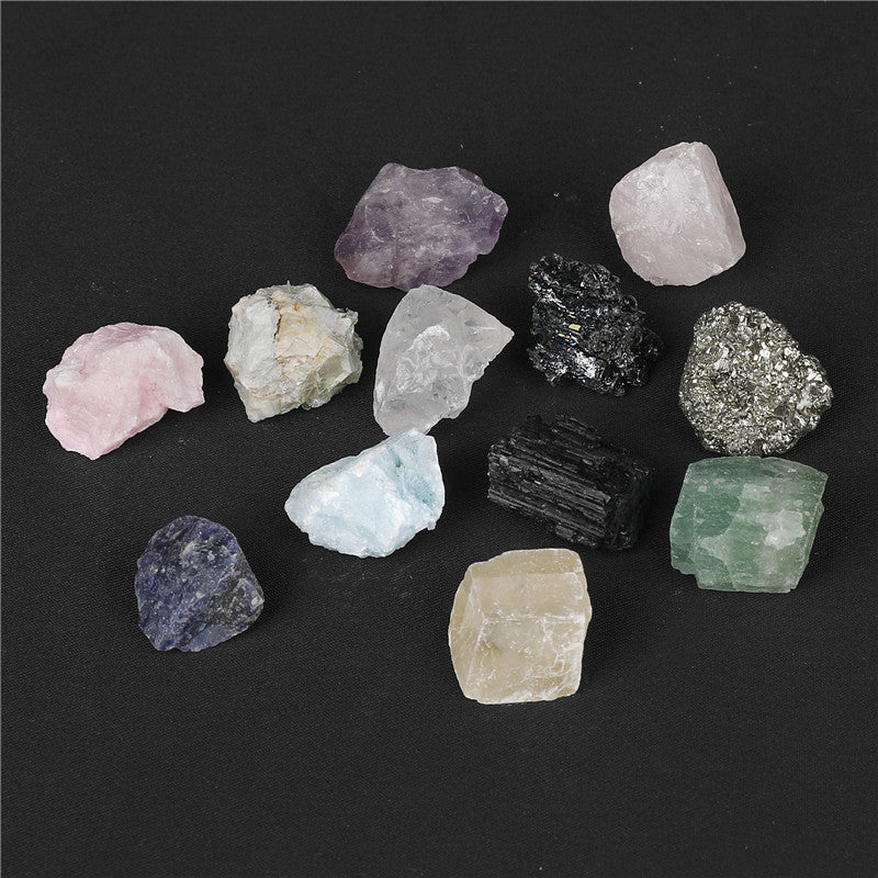 Box of 12 large crystal mineral specimens