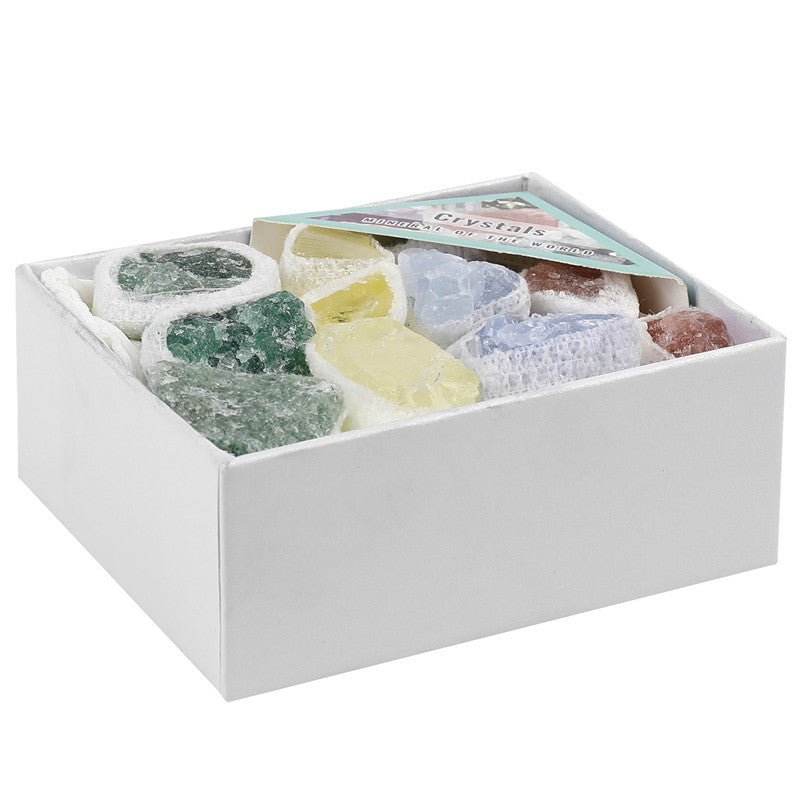 Natural crystal rough stones mixed colors boxed set