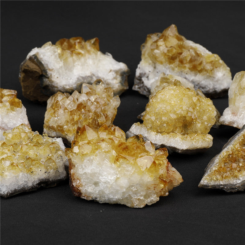 Natural Yellow Quartz Cluster Rough Stone Box Set
