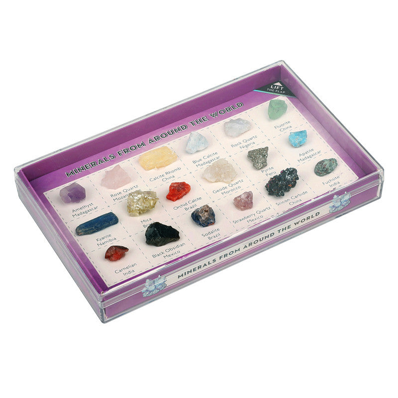 8 types of mineral rough stones, natural crystal mineral specimens, natural geological teaching materials