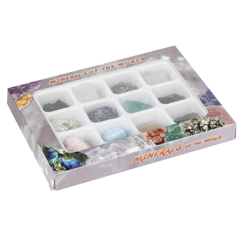 Box of 12 large crystal mineral specimens