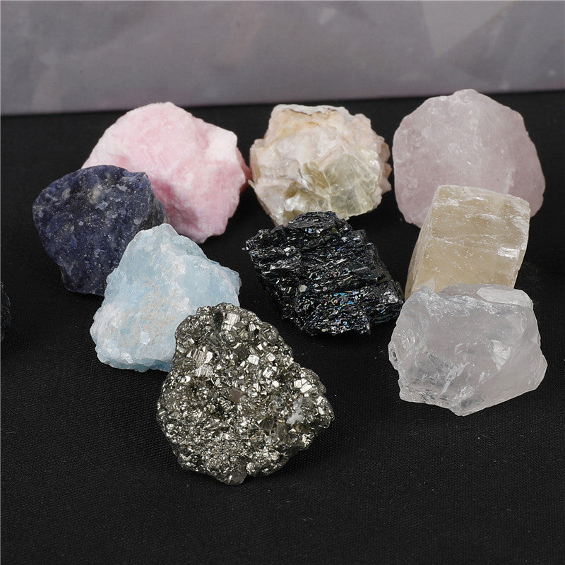 Box of 12 large crystal mineral specimens