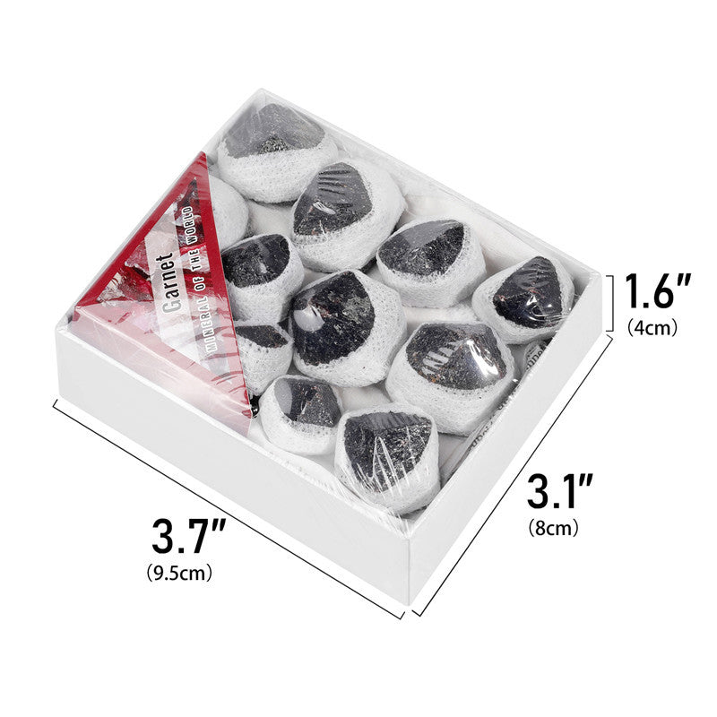 Natural garnet specimen box