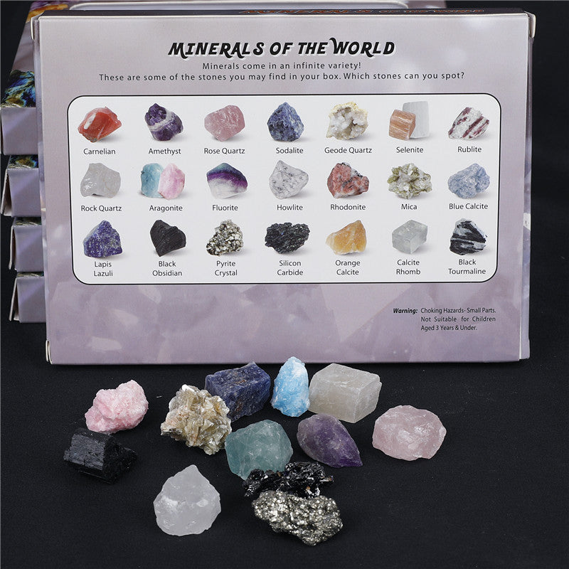 Box of 12 large crystal mineral specimens