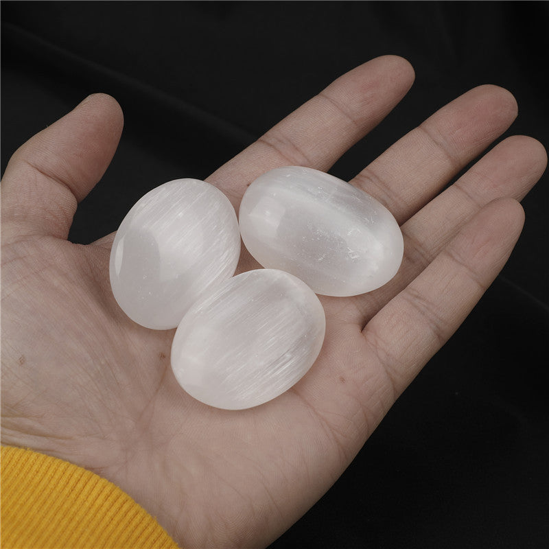 Natural Selenite Palm Stone